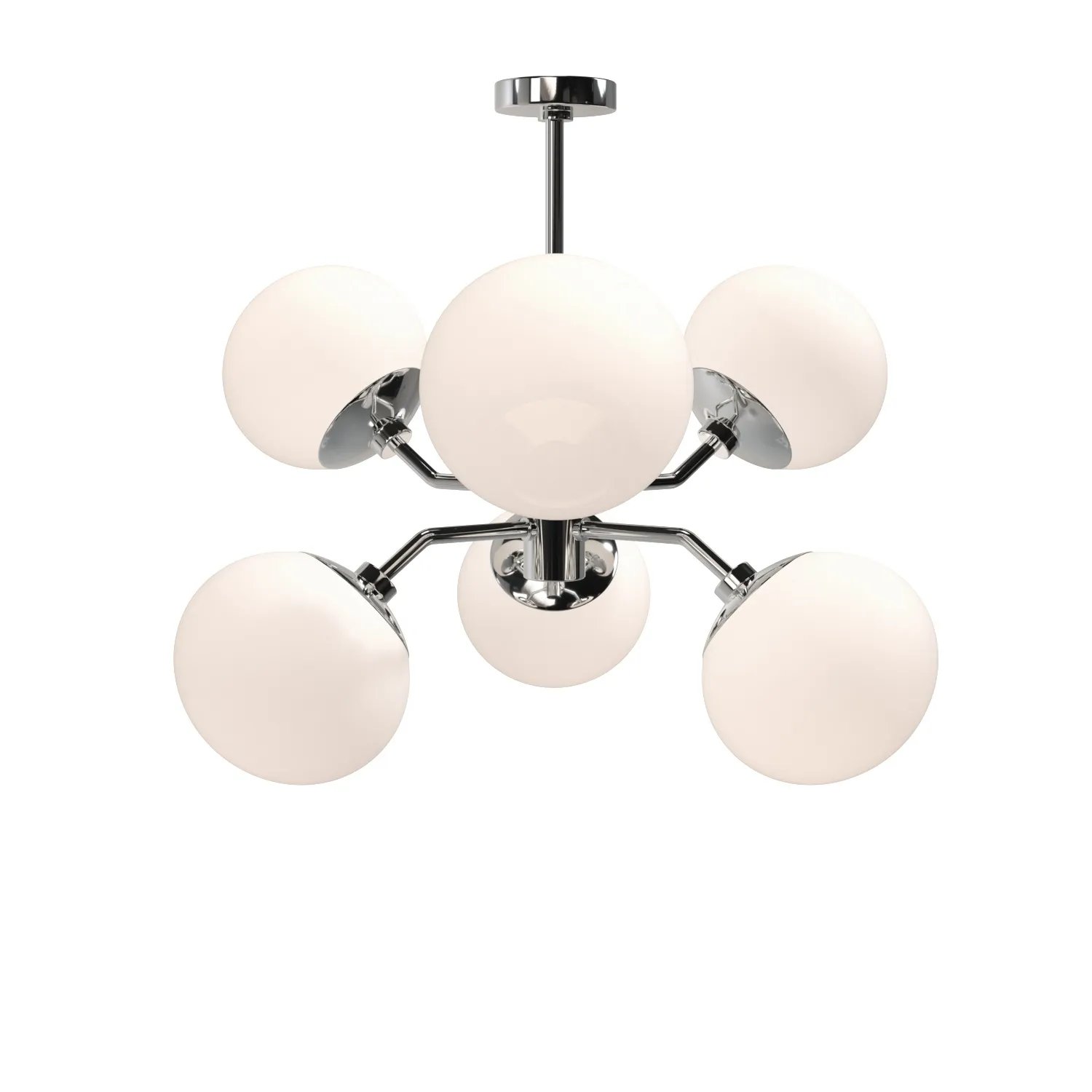 Estee Globe 6 lt Polished Nickel Mid Century Ceiling Light PBR 3D Model_04